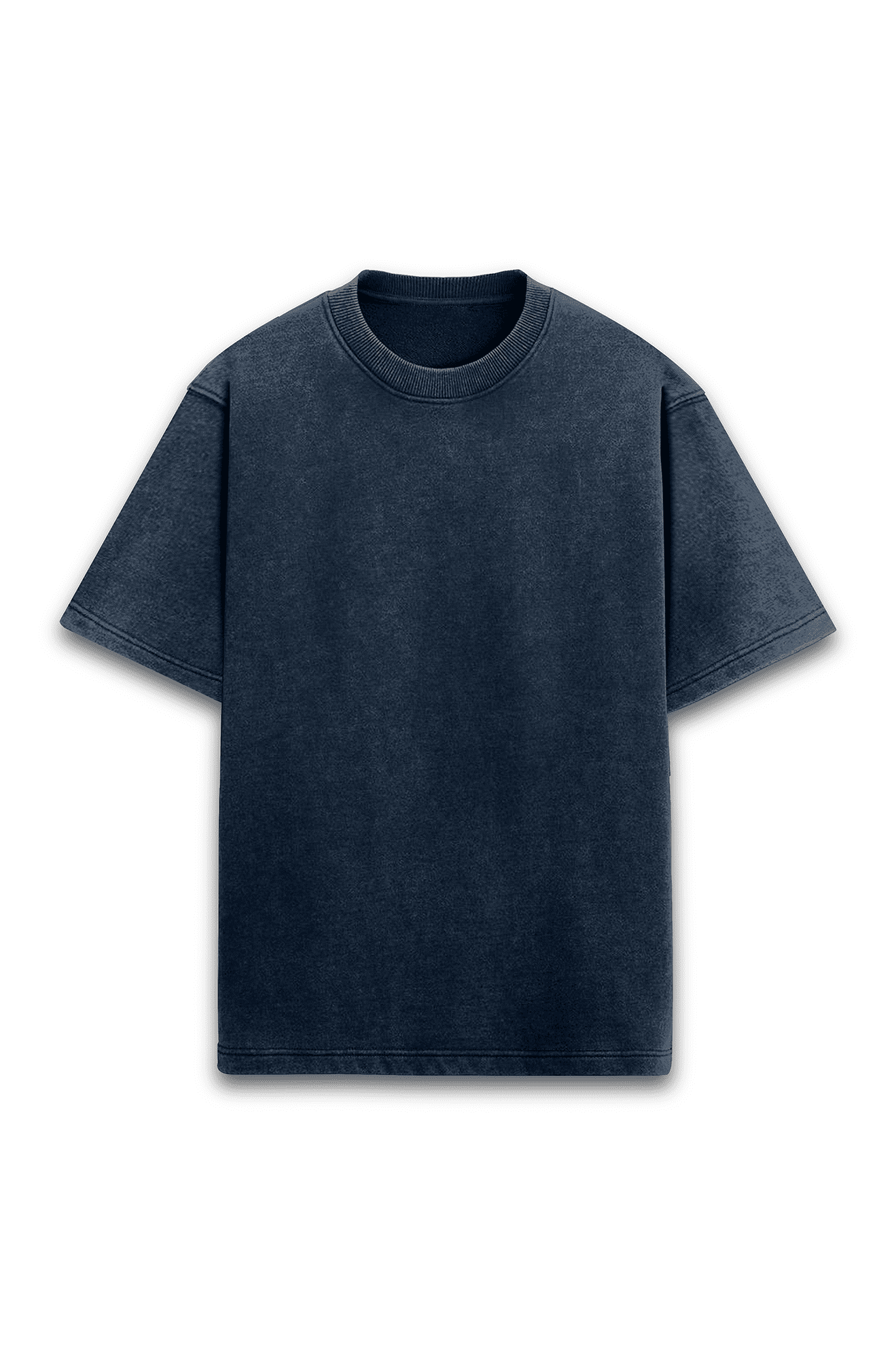 Navy Blue Acid Wash Oversized Classic Tee