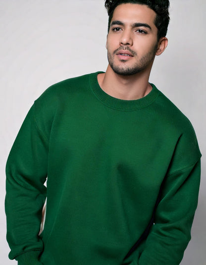 Heavyweight Oversized Sweatshirt – Bottle Green Charm