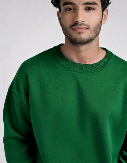 Heavyweight Oversized Sweatshirt – Bottle Green Charm