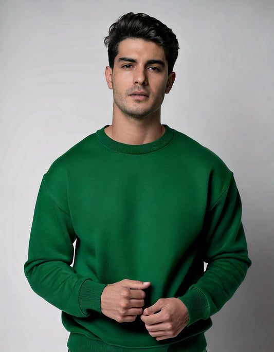 Heavyweight Oversized Sweatshirt – Bottle Green Charm