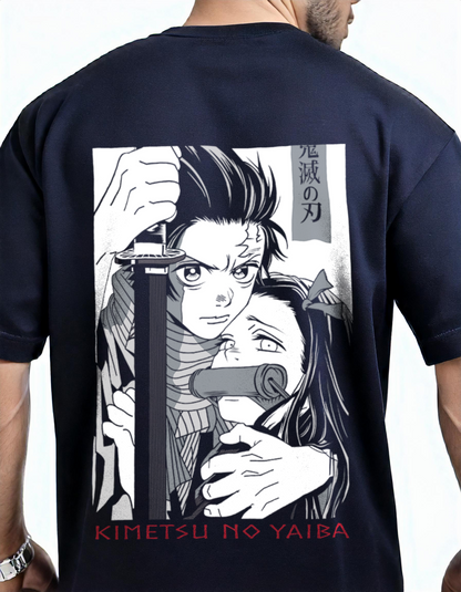 Kimetsu No Yaiba Premium Oversized T-Shirt – Navy Edition