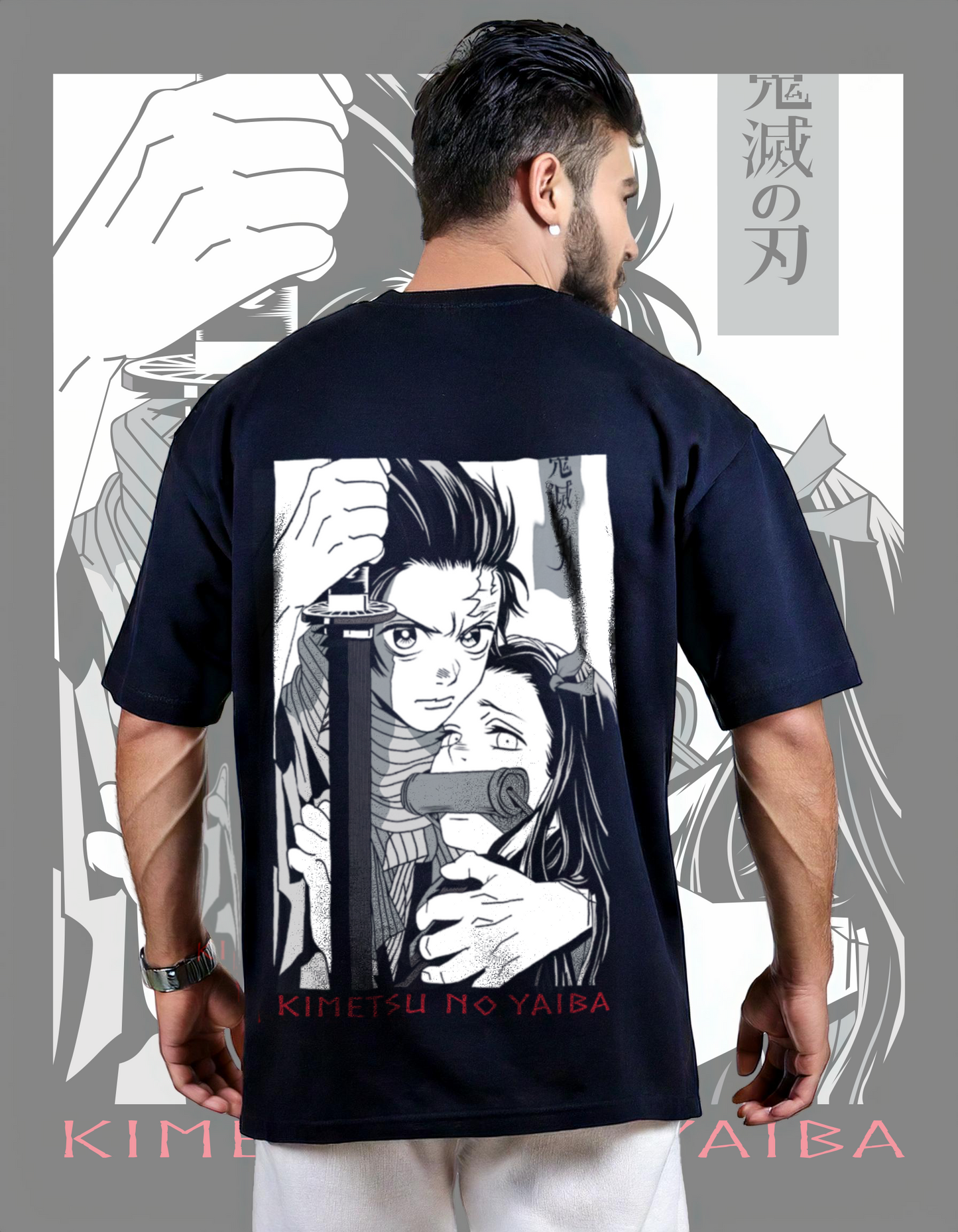 Kimetsu No Yaiba Premium Oversized T-Shirt – Navy Edition