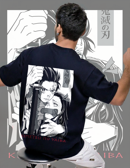 Kimetsu No Yaiba Premium Oversized T-Shirt – Navy Edition