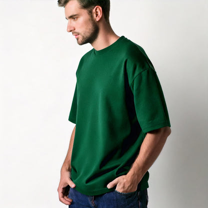 Bottle Green Acid Wash Oversized Classic Tee