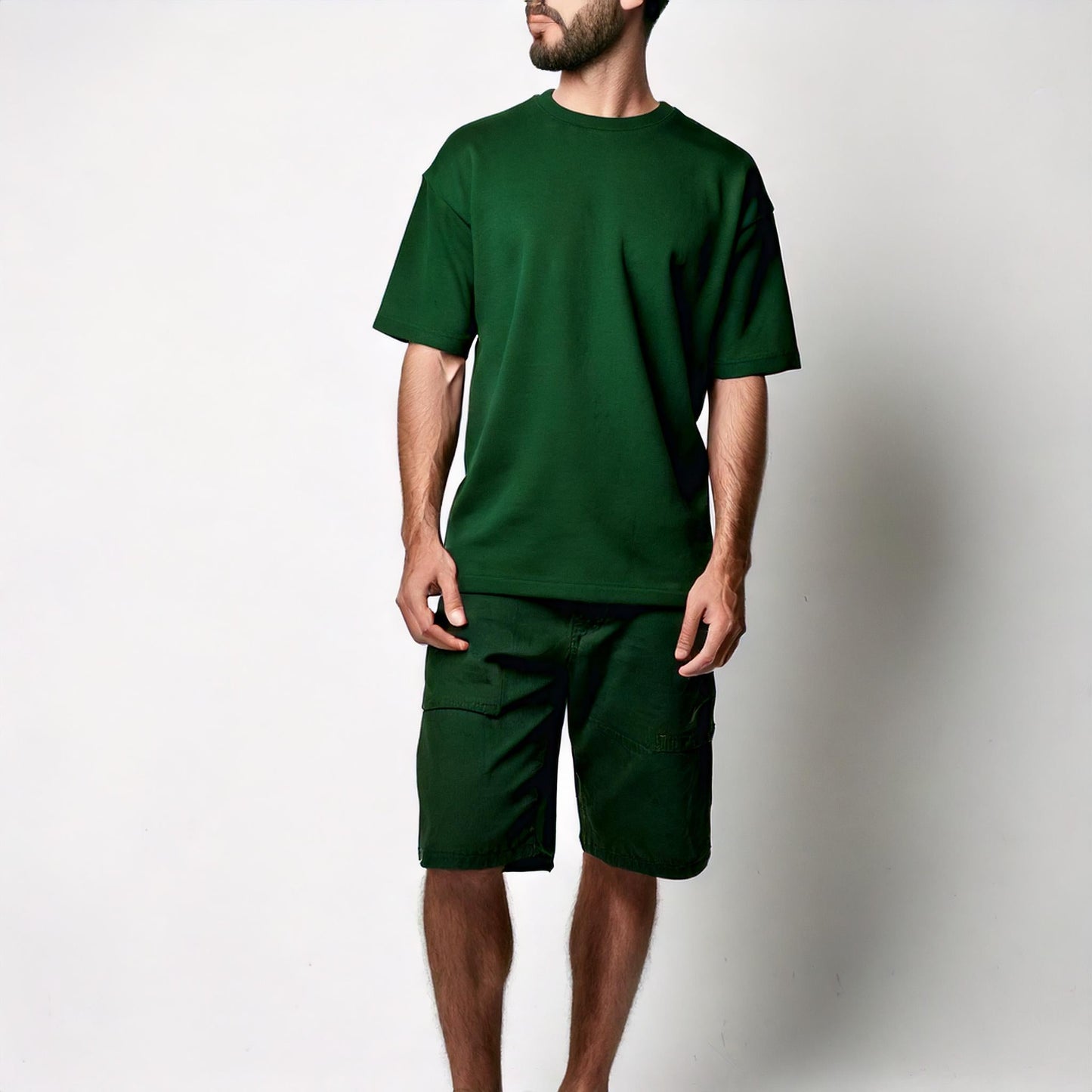 Bottle Green Acid Wash Oversized Classic Tee