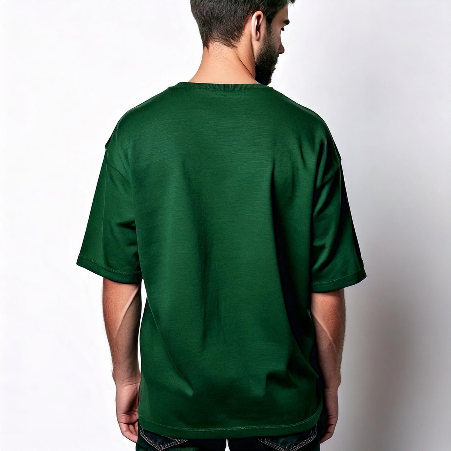 Bottle Green Acid Wash Oversized Classic Tee