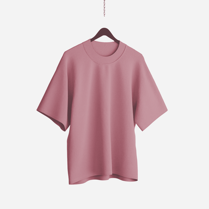 Flamingo Pink French Terry Cotton Oversized Tee