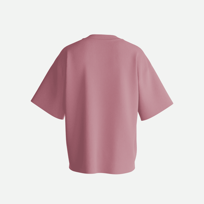 Flamingo Pink French Terry Cotton Oversized Tee