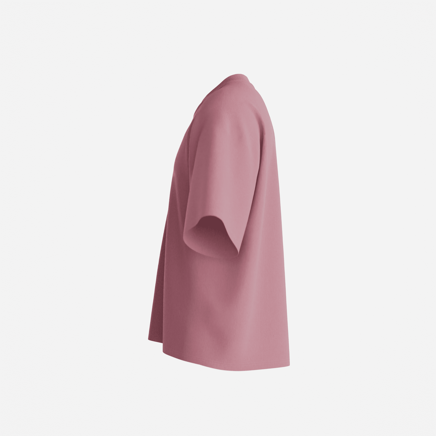 Flamingo Pink French Terry Cotton Oversized Tee