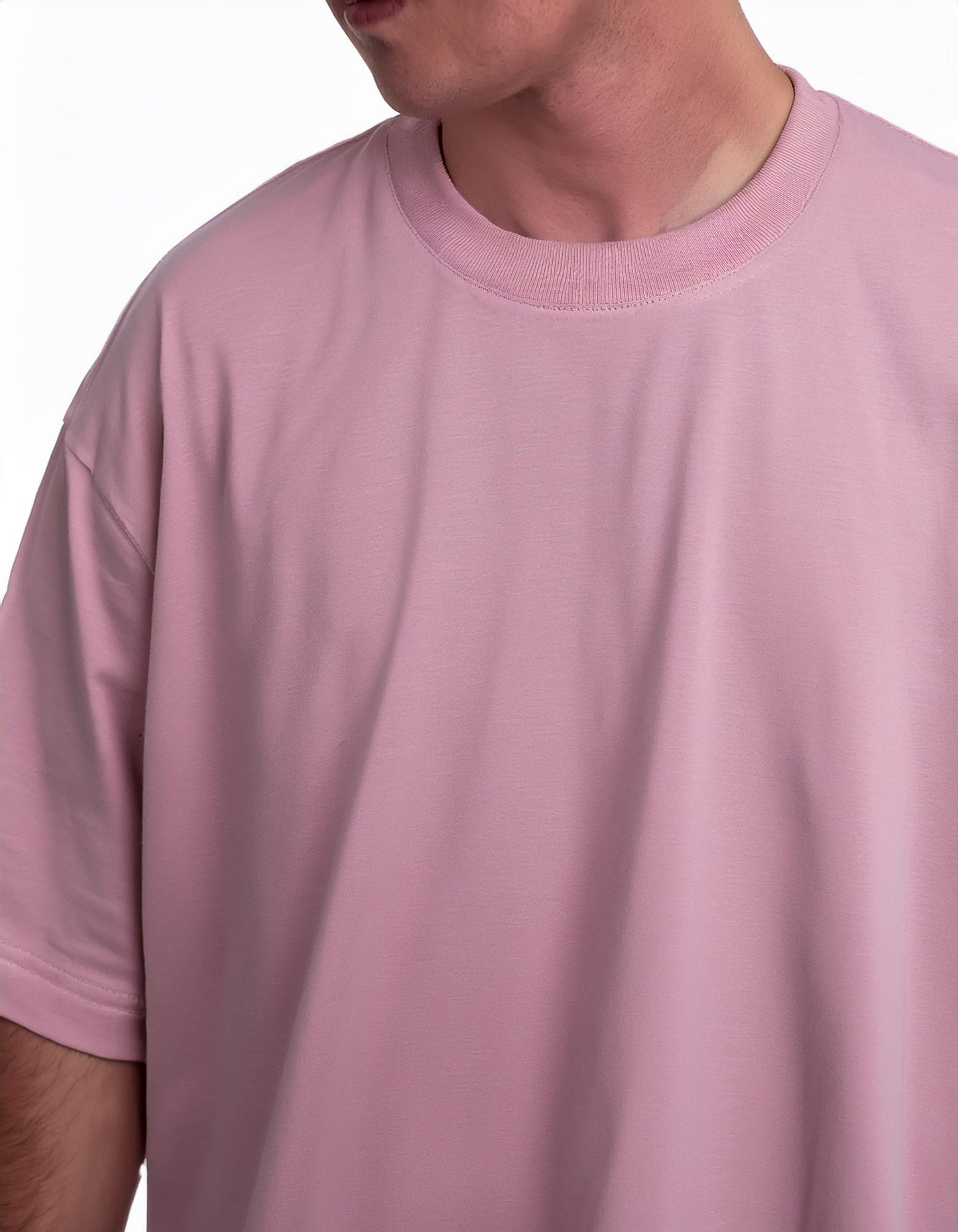 Flamingo Pink French Terry Cotton Oversized Tee