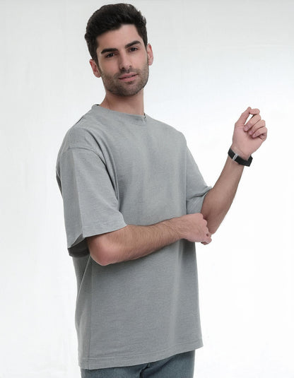 Grey Melange Oversized T-Shirt