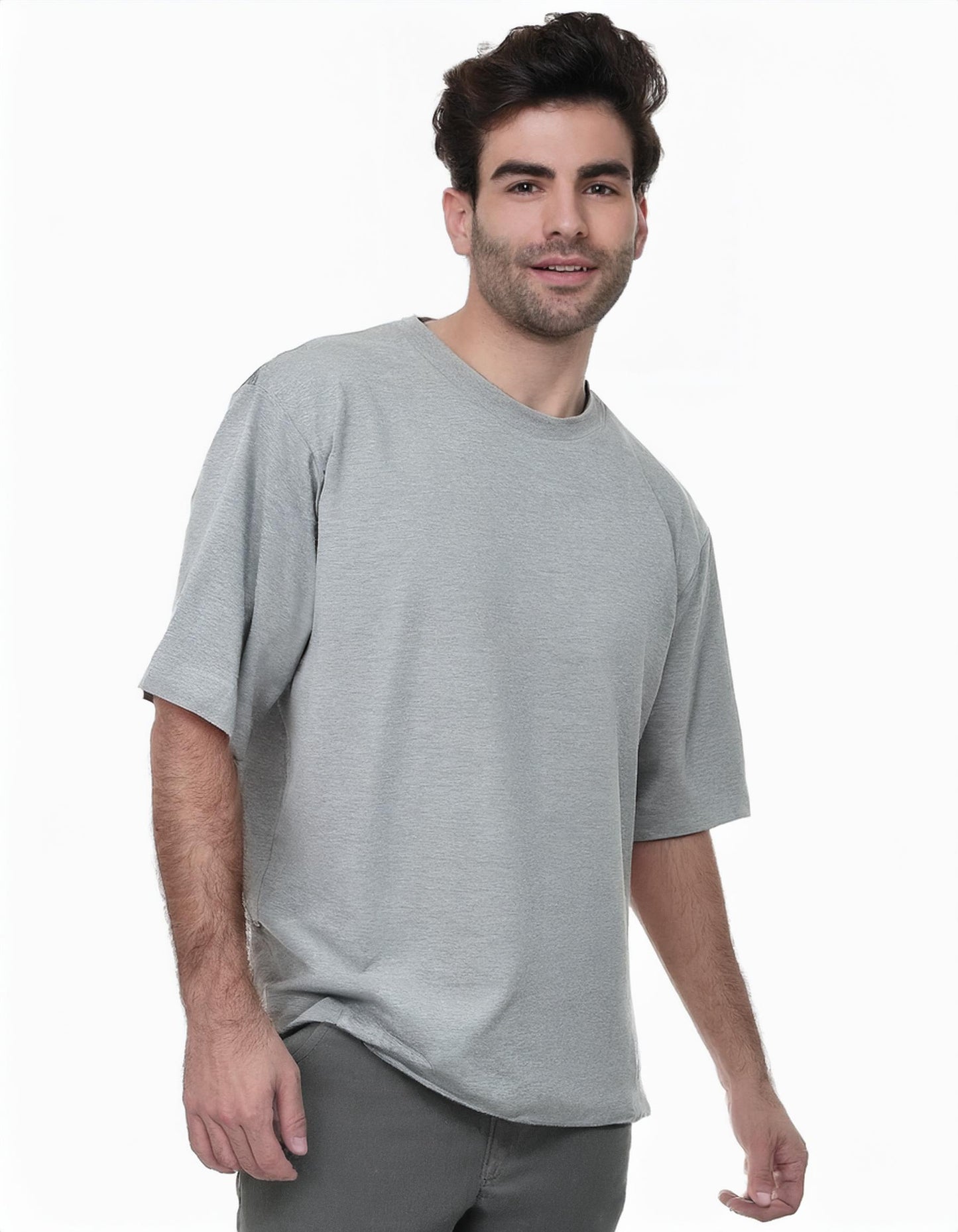 Grey Melange Oversized T-Shirt