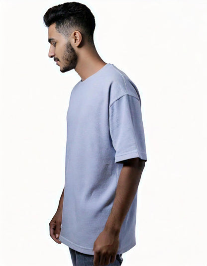 Lavender French Terry Cotton Oversized Tee