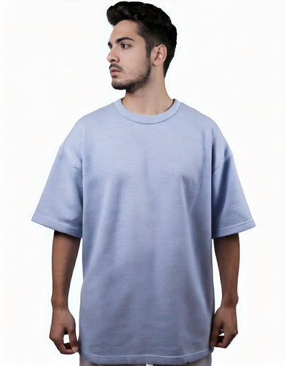 Lavender French Terry Cotton Oversized Tee