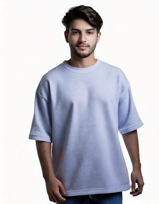 Lavender French Terry Cotton Oversized Tee