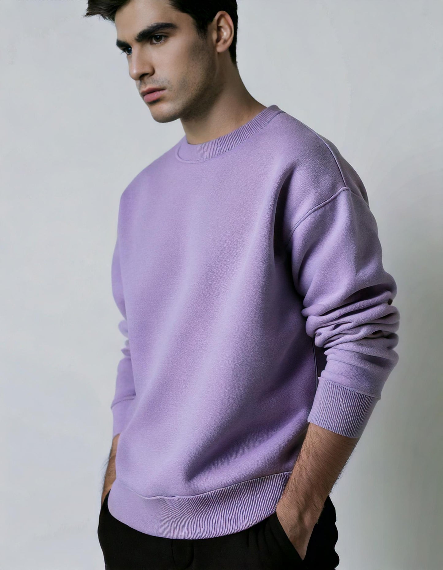 Heavyweight Oversized Sweatshirt – Soft Lavender