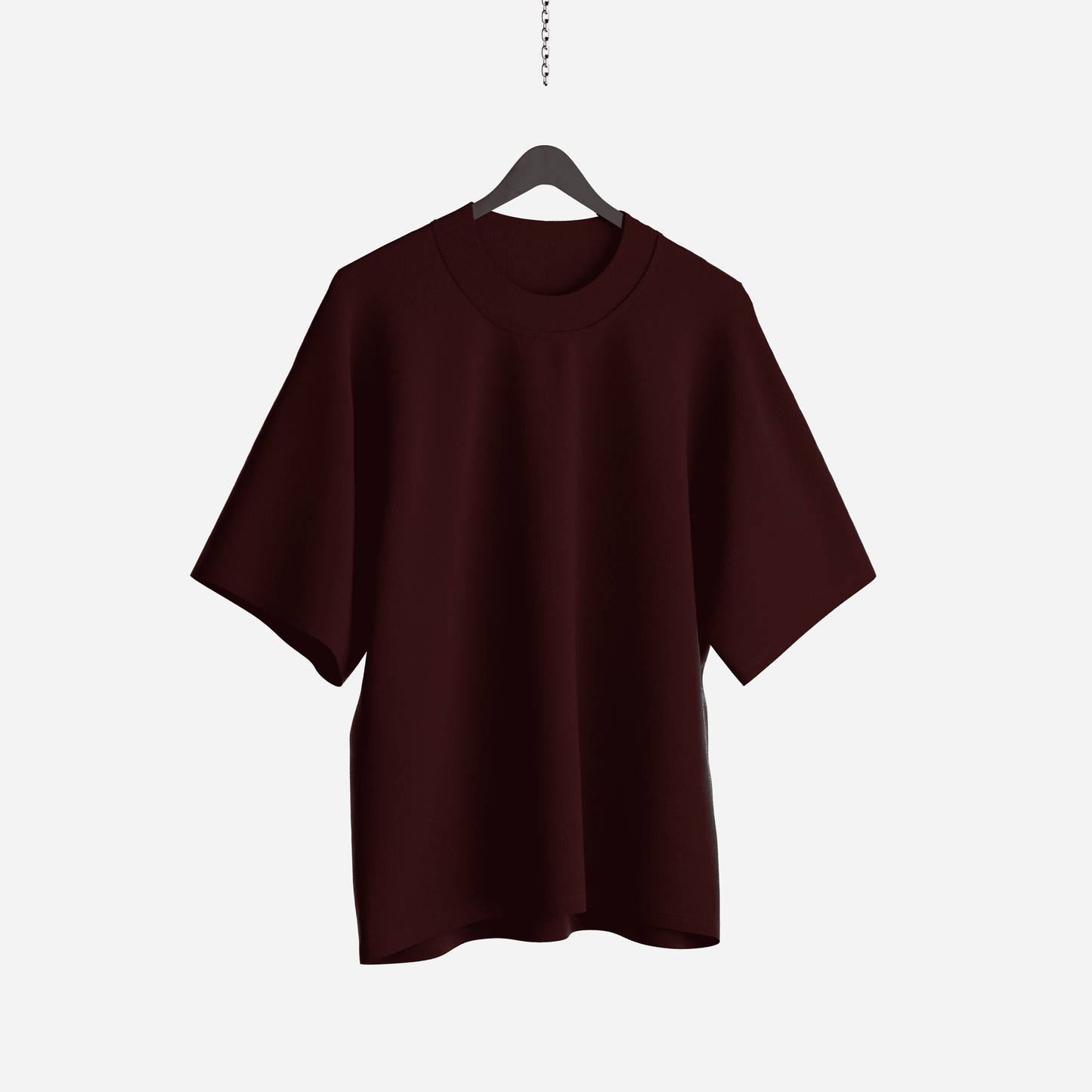 Maroon French Terry Cotton Oversized Tee