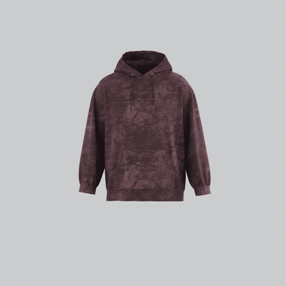 Maroon Acid Wash Hooded Sweatshirt