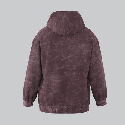 Maroon Acid Wash Hooded Sweatshirt