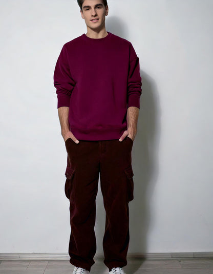 Heavyweight Oversized Sweatshirt – Rich Maroon