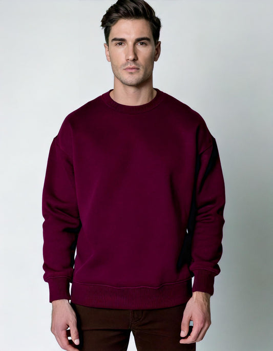 Heavyweight Oversized Sweatshirt – Rich Maroon