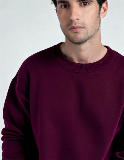 Heavyweight Oversized Sweatshirt – Rich Maroon