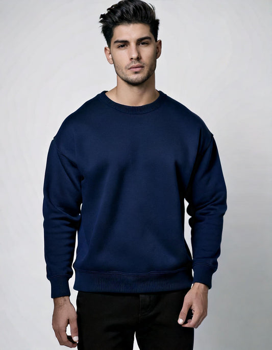 Heavyweight Oversized Sweatshirt – Navy Blue Vibe