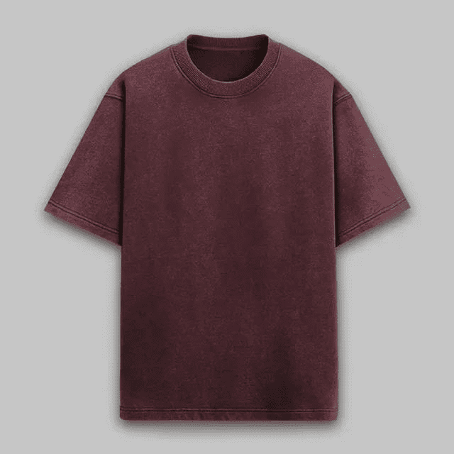 Maroon Acid Wash Oversized Classic Tee