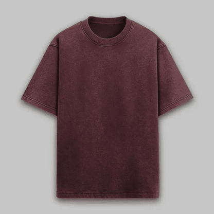 Maroon Acid Wash Oversized Classic Tee