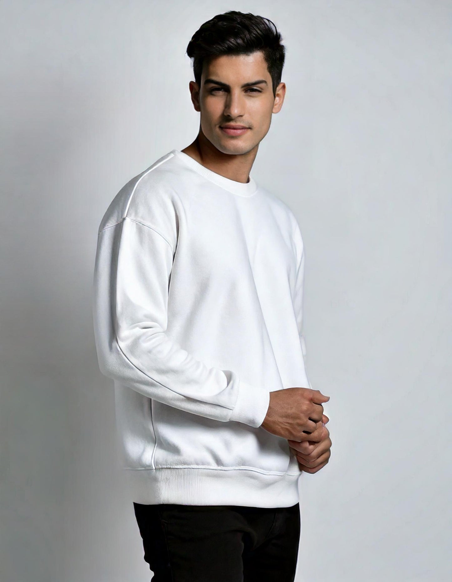 Heavyweight Oversized Sweatshirt – White Elegance