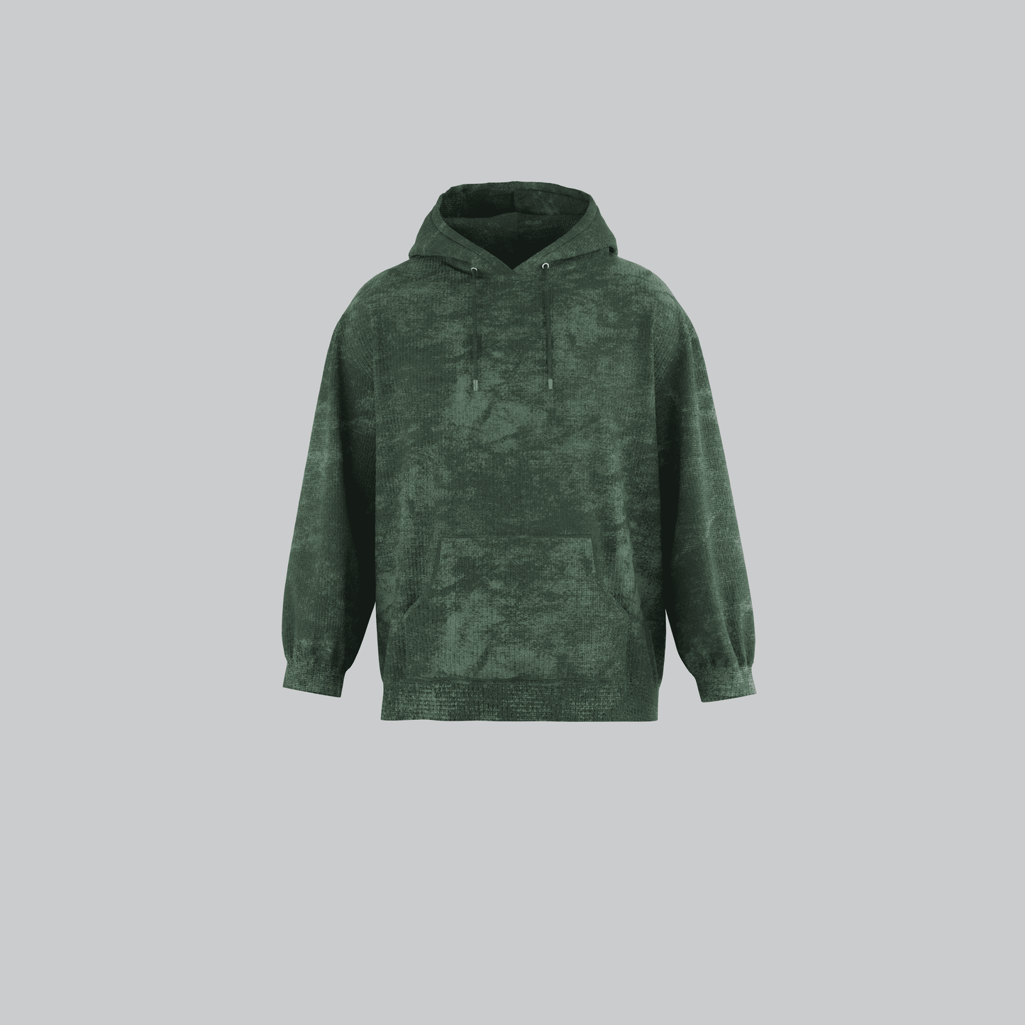 Bottle Green Acid Wash Hooded Sweatshirt