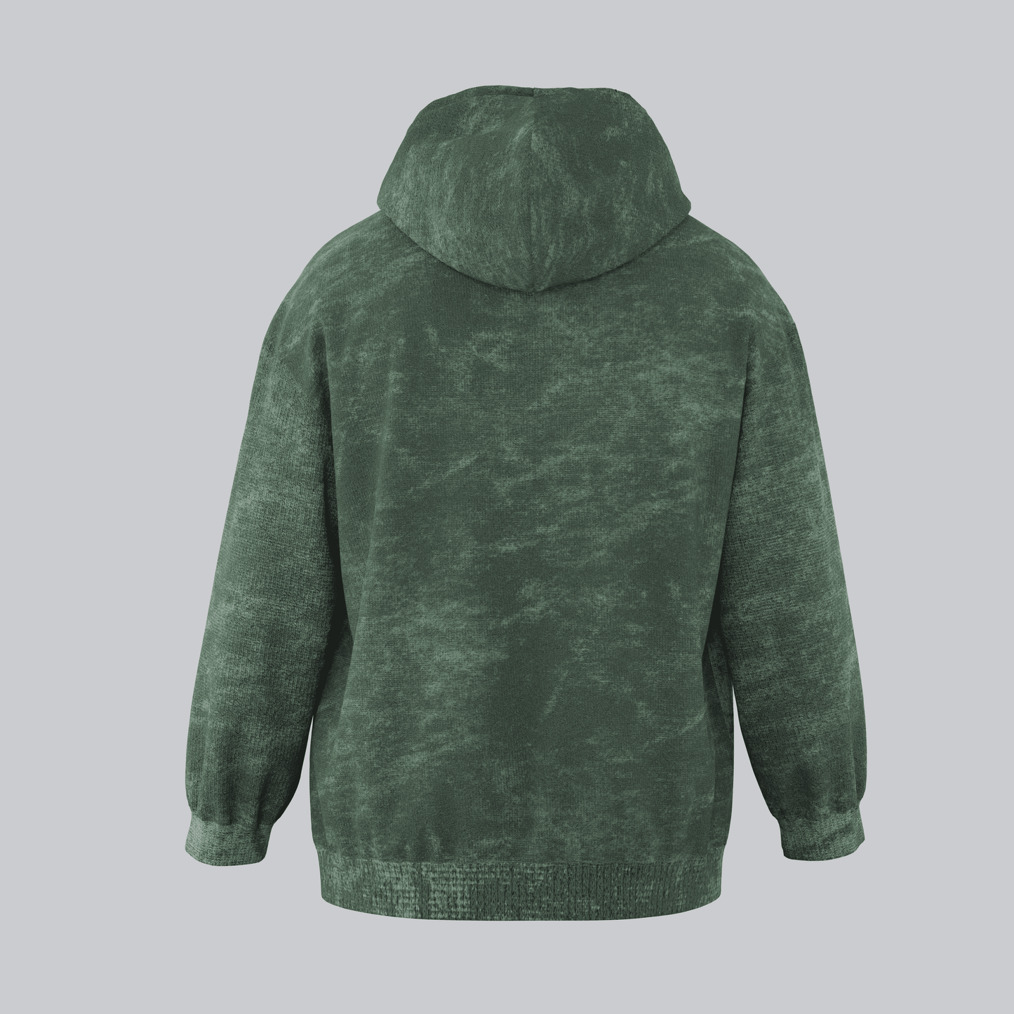 Bottle Green Acid Wash Hooded Sweatshirt